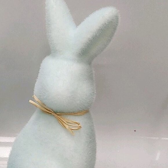 Pastel Blue Flocked Bunny - Picture 3 of 4